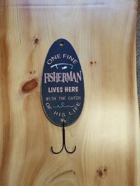Hobby Lobby Navy Blue Fisherman Wall Hook Sign